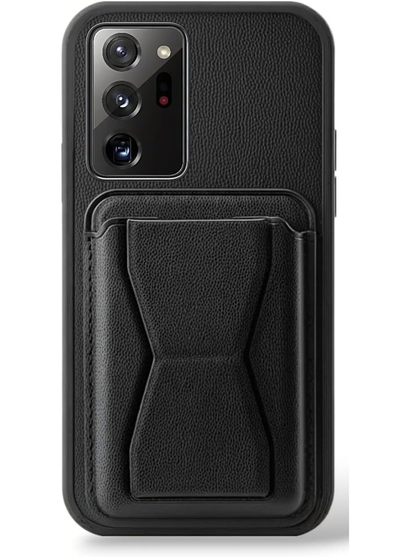 Leather Case Compatible for Samsung Galaxy Note 20 Ultra Shockproof Leather Back Card Storage & case built-in Stand PU leather for a stylish look, comfortable grip (Black)